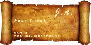 Jenei Albert névjegykártya